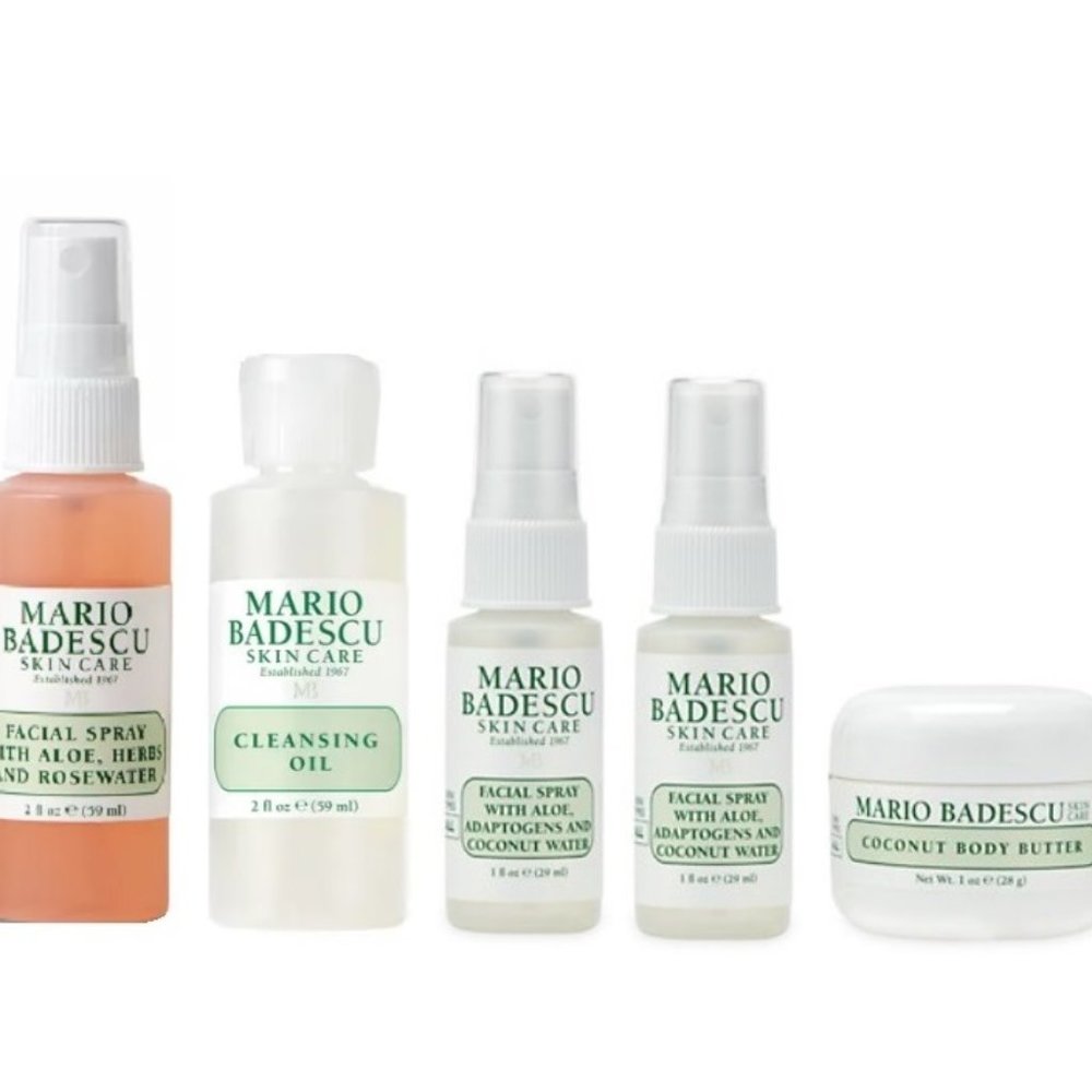Mario Badescu Coconut Body Butter, Cleansing Oil, Facial Spray w Rosewater set